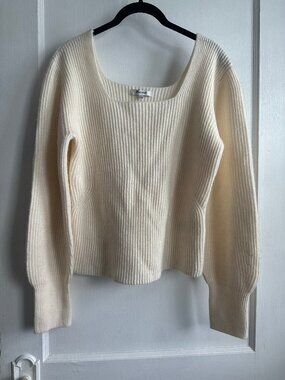 NWT Madewell Soft Wool Cashmere Square Neck Sweater